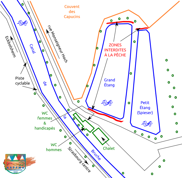 Plan de notre site et de nos étangs